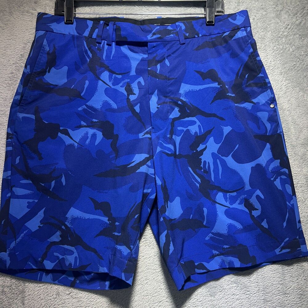 RLX Ralph Lauren Short Men 34 Blue Camouflage Golf Athletic 7" Microfiber